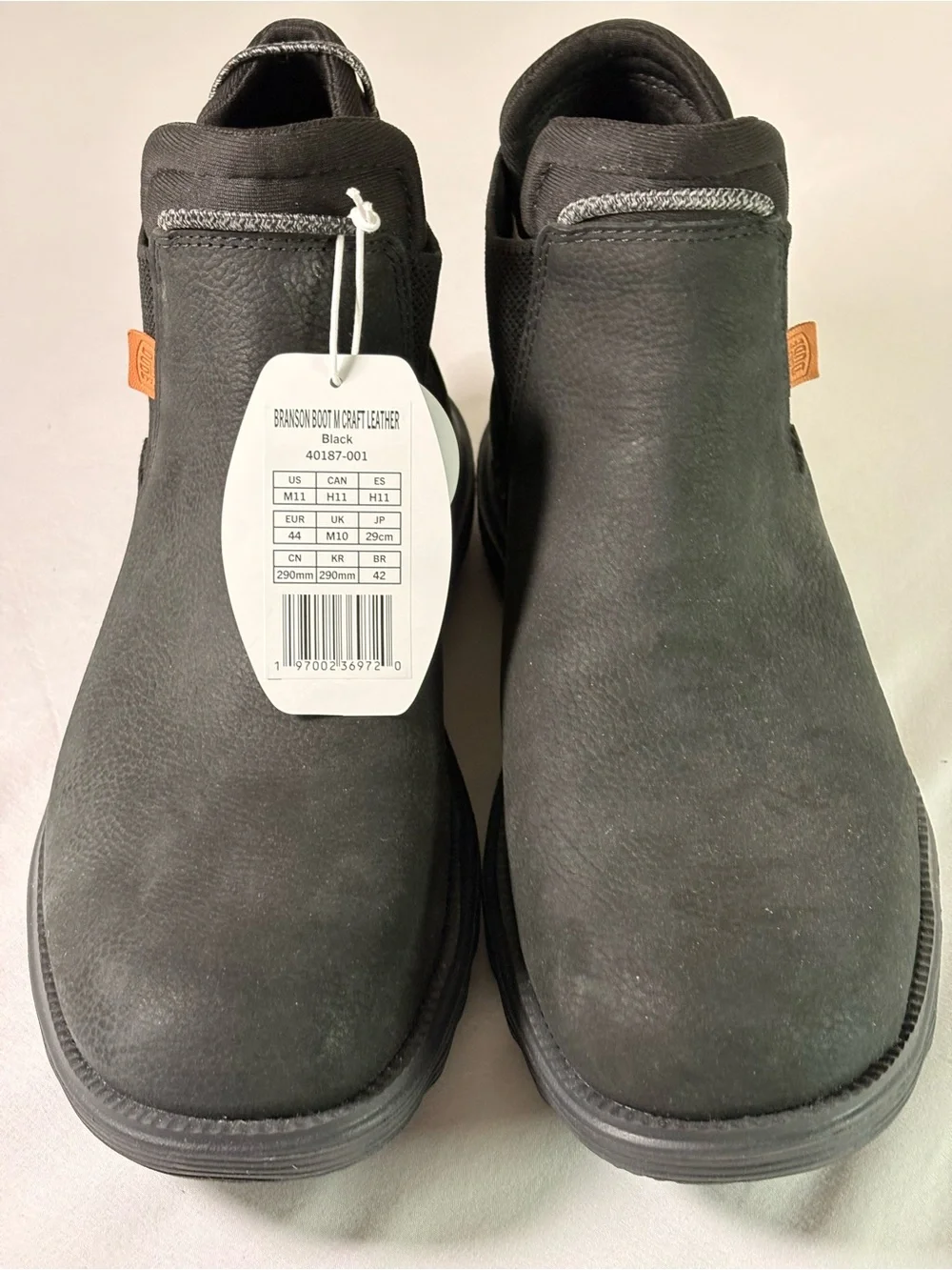 Black Leather Slip-On Boots - Classic Work Style